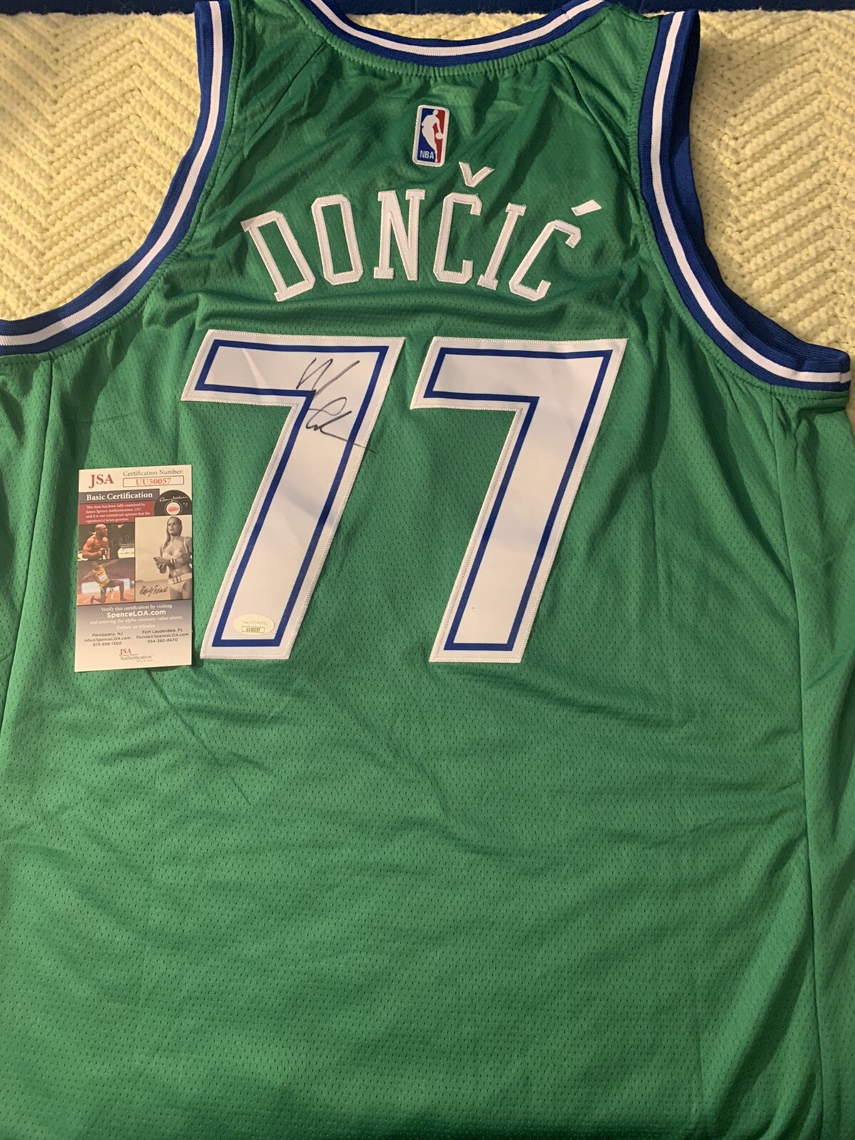 Mark Cuban SIGNED Luca Doncic Mavs Jersey Stitched XL JSA Authentication COA
