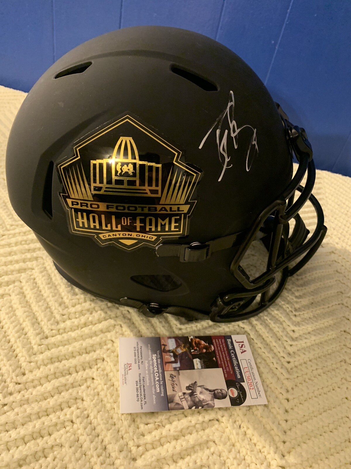 Drew Brees Signed Full Size Helmet Replica Hall Of Fame JSA Authenticated COA
