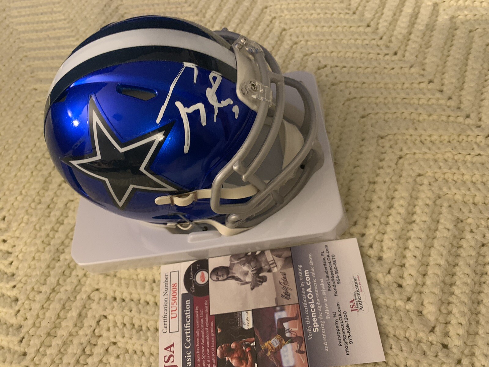 Tony Romo Signed Mini Helmet Autographed JSA Authentication COA Flash Cowboys
