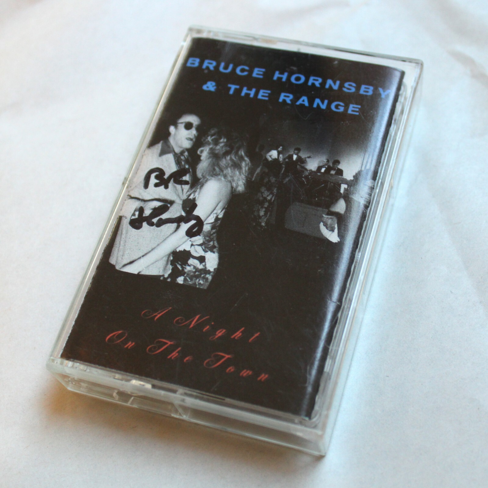 Bruce Hornsby REAL hand SIGNED A Night On The Town Cassette Tape COA Autographed
