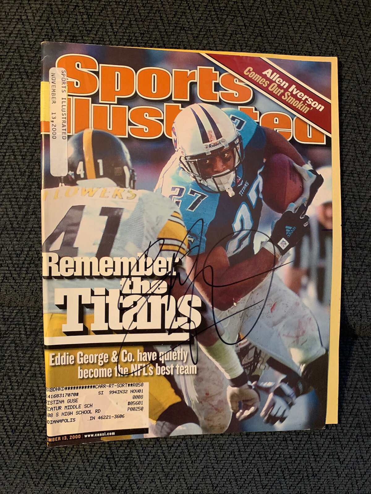 Eddie George Signed Sports Illustrated Magazine Autographed
