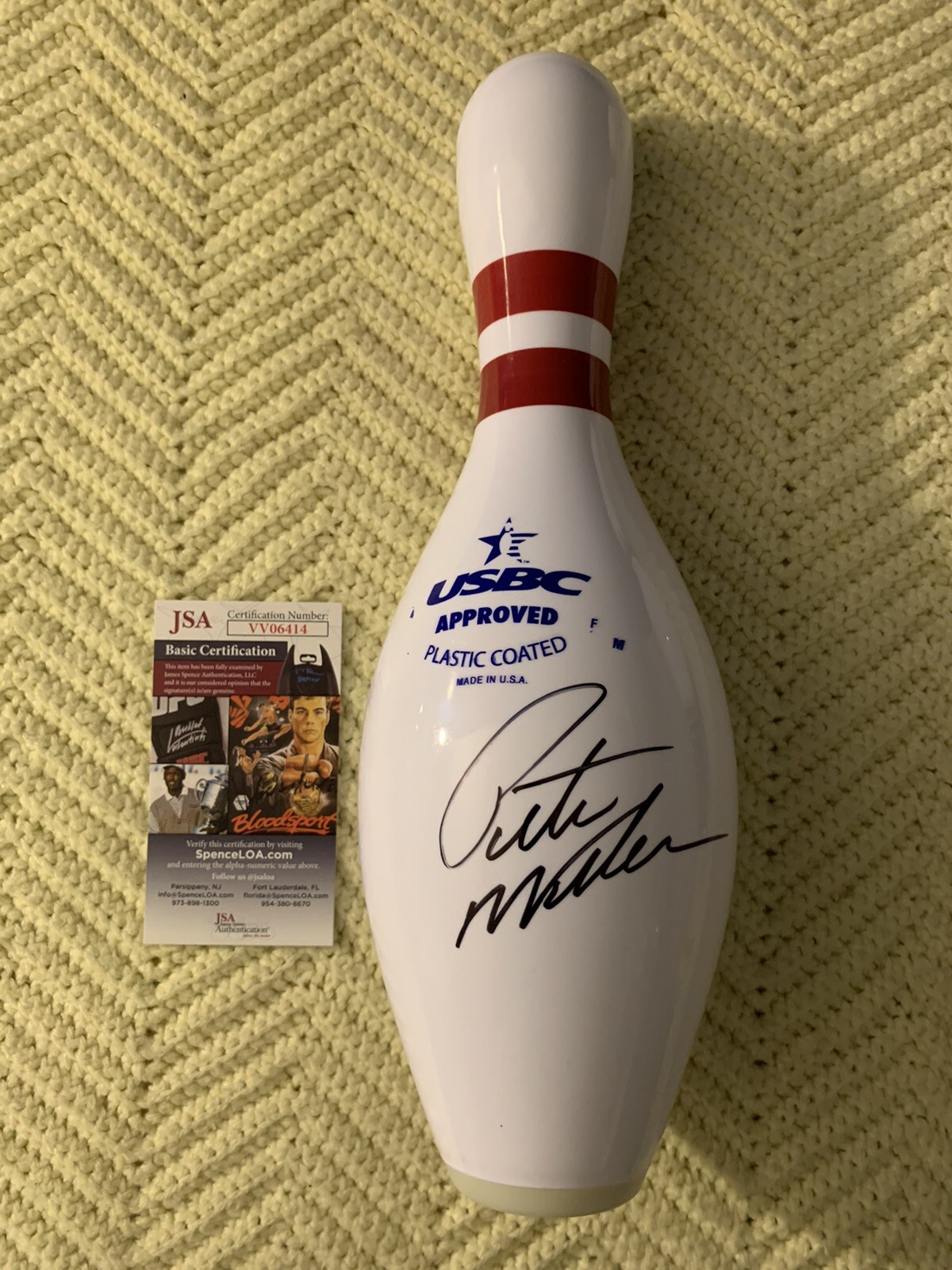 Pete Weber Brunswick PBA Signed Unused Bowling Pin JSA Authentication COA
