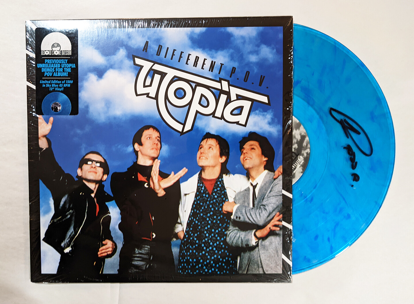 Todd Rundgren SIGNED Utopia A Different POV Blue Vinyl Record COA Autographed

