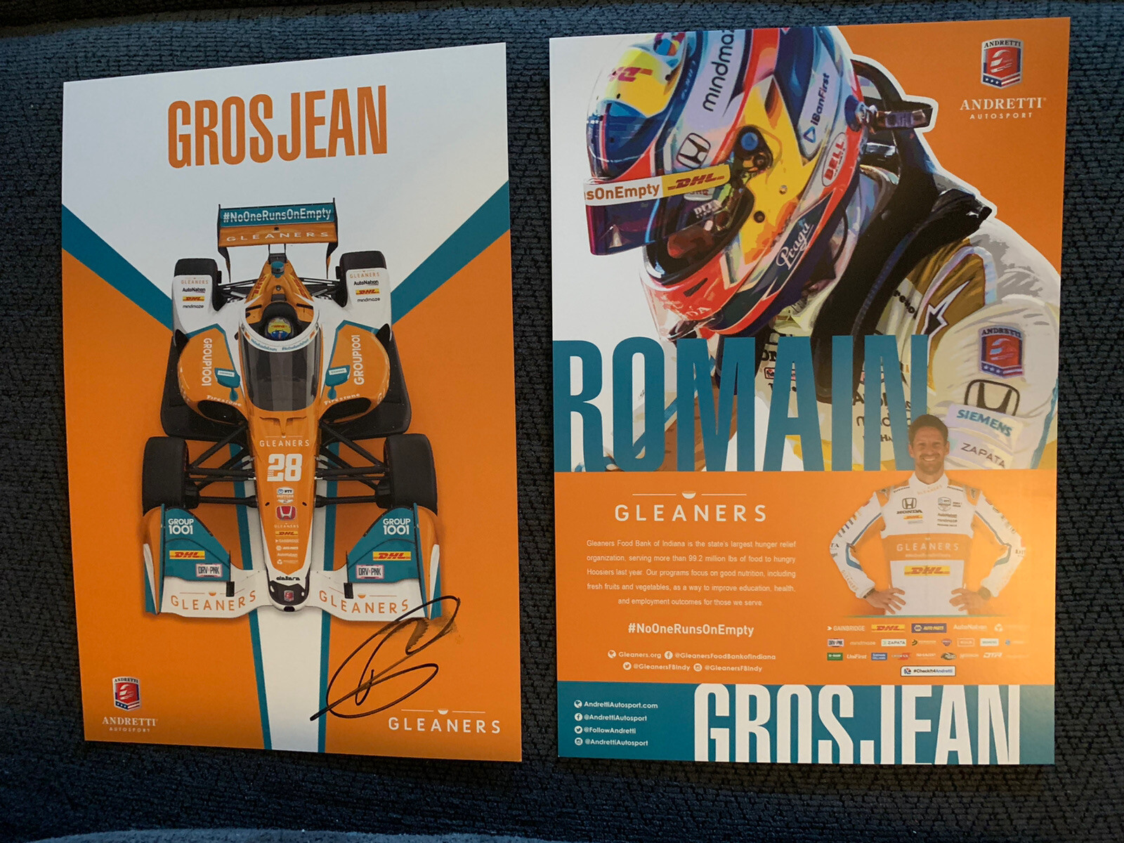Romain Grosjean Indianapolis Indy 500 Signed Car Promo Card Autographed 2022

