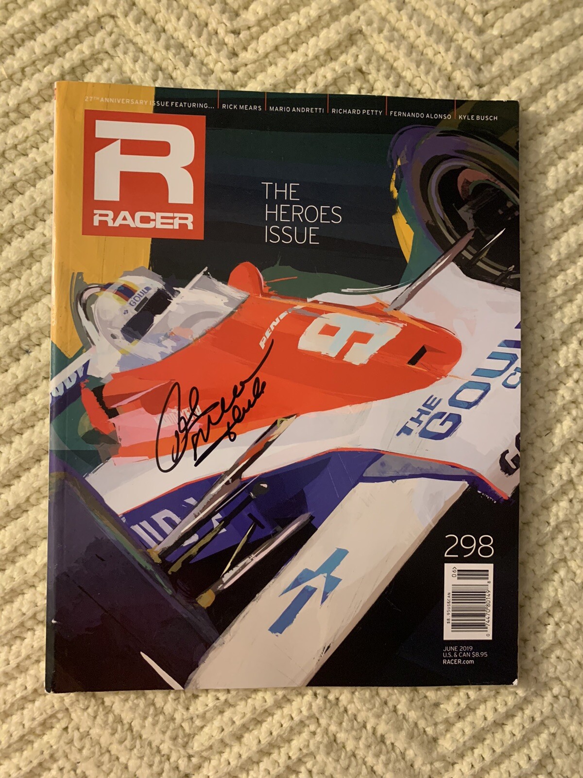 Racer Magazine June 2019 Signed By Rick Mears Autographed Indianapolis Indy 500
