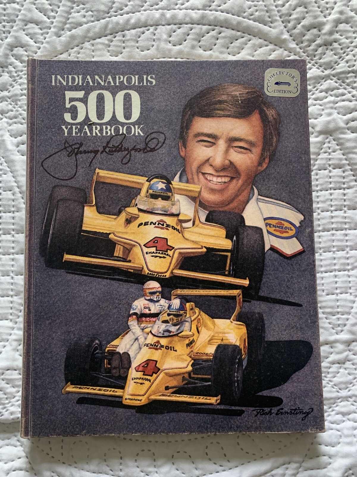 1980 INDY 500 YEARBOOK SIGNED BY JOHNNY RUTHERFORD AUTOGRAPHED INDIANAPOLIS COLLECTIBLE MEMORABILIA