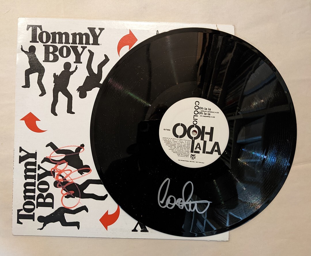 Coolio REAL hand 2x SIGNED Ooh La La Vinyl Record Single COA Autographed Rapper
