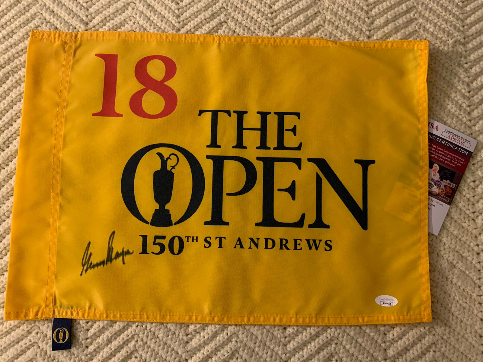 Gary Player SIGNED The British Open Golf Flag JSA Authenticated COA 2022 150th

