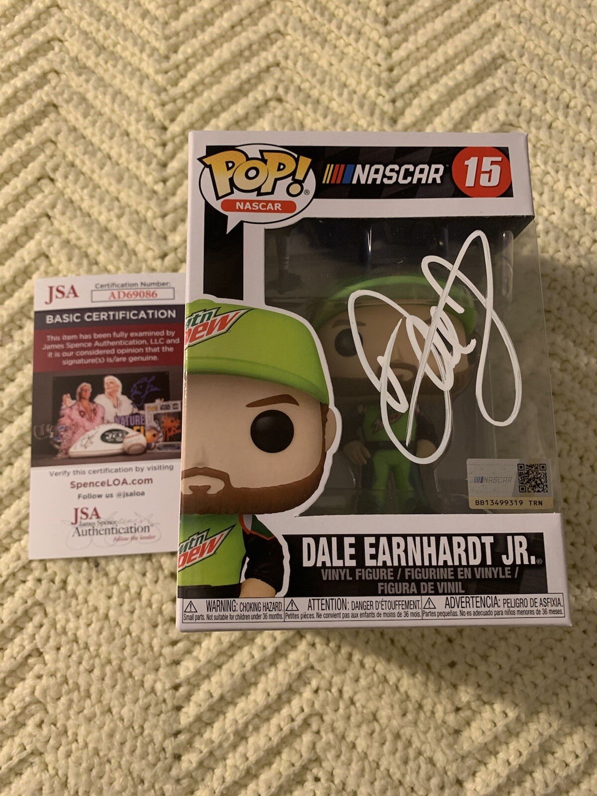 Dale Earnhardt Jr Signed Funko Pop 15 JSA Authentication COA Nascar Mountain Dew
