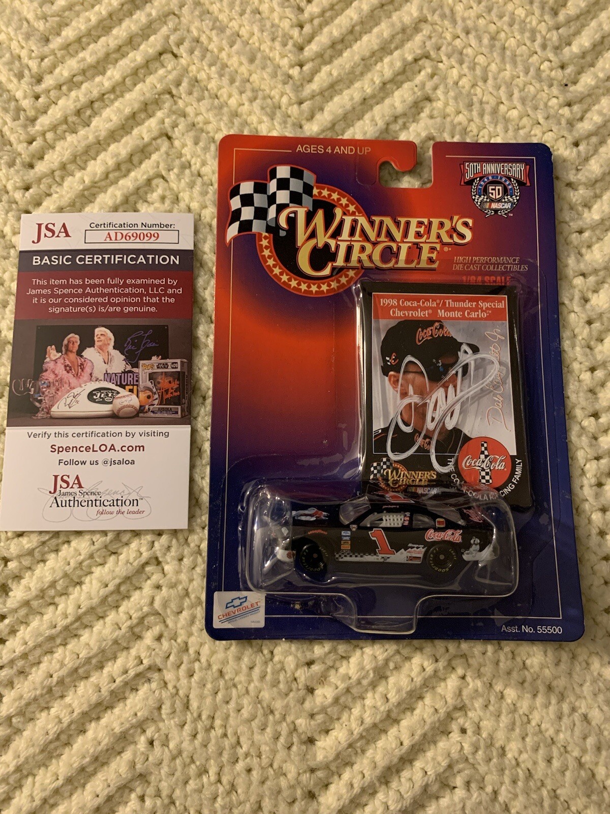 Dale Earnhardt Jr Signed 1:64 Winners Circle Diecast JSA Authenticated COA 1998
