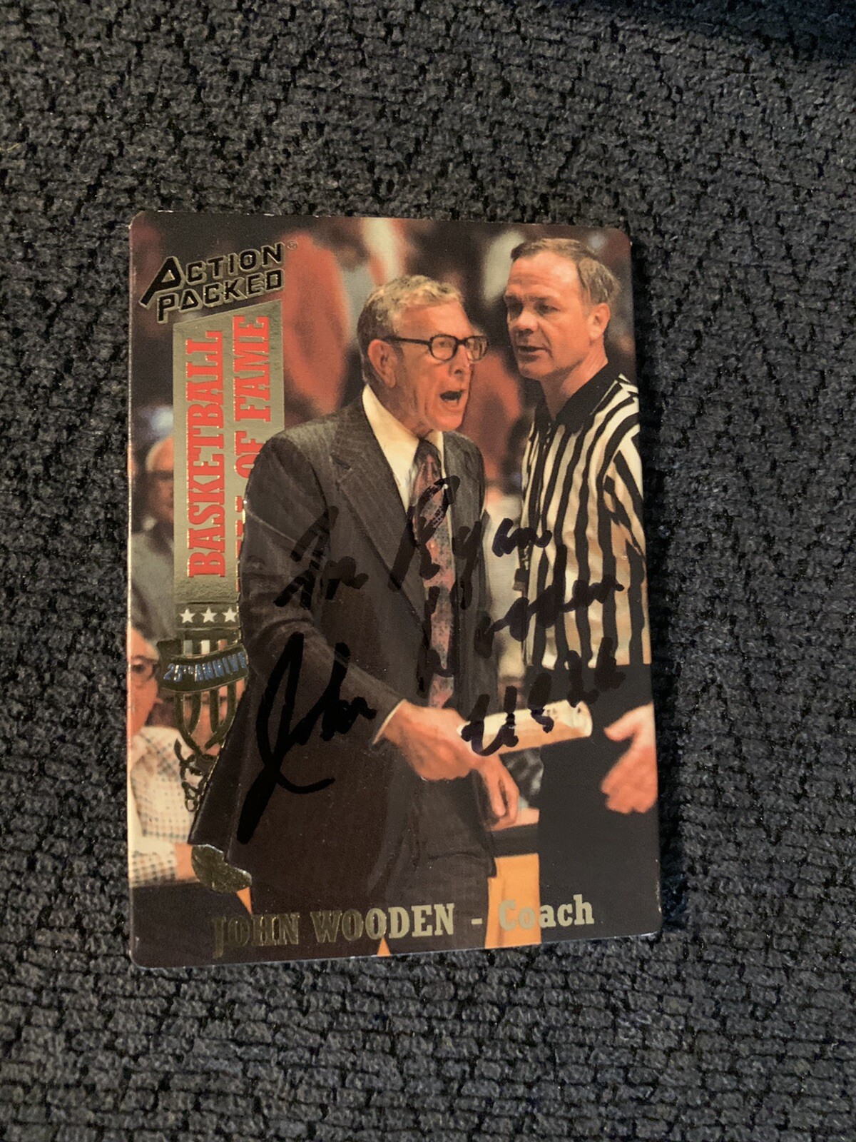 John Wooden Signed Trading Card Autographed Basketball Hall Of Fame
