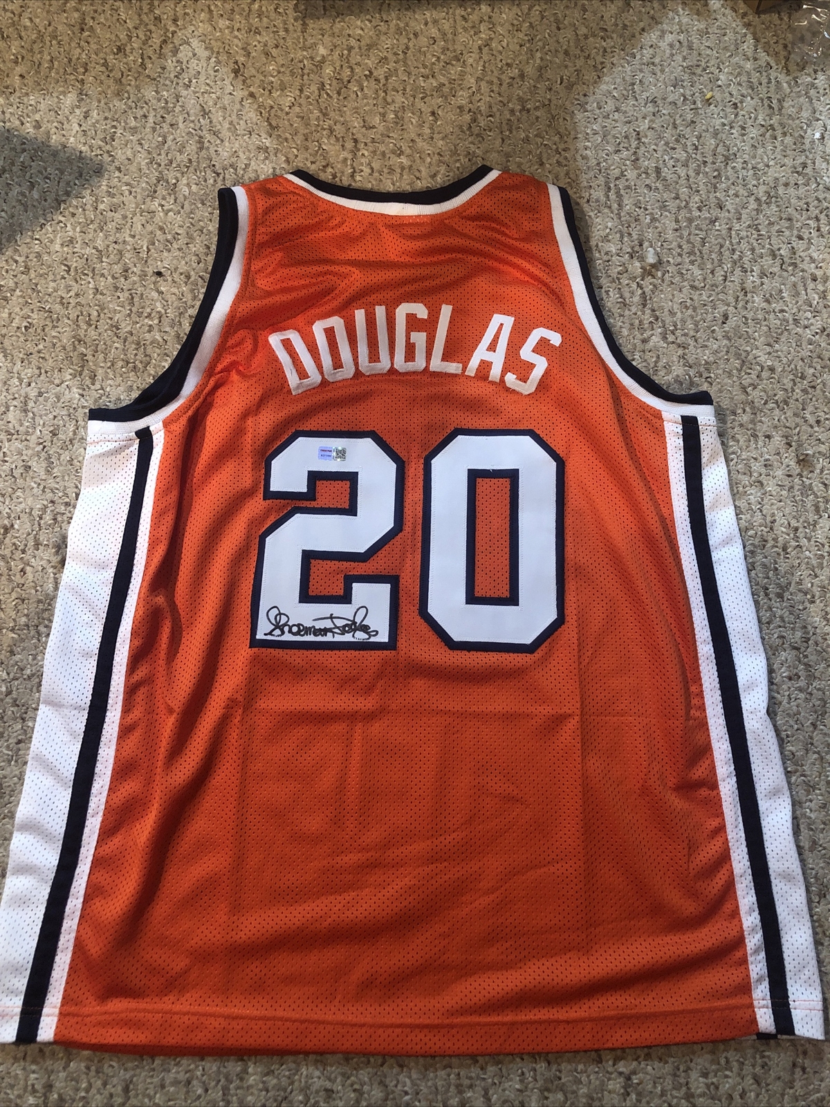 SYRACUSE ORANGE- SHERMAN DOUGLAS SIGNED AUTOGRAPH JERSEY TRISTAR COA BASKETBALL
