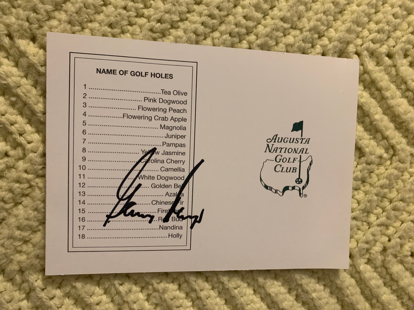 Gary Player Signed Masters Scorecard Autographed PGA Golf Legend

