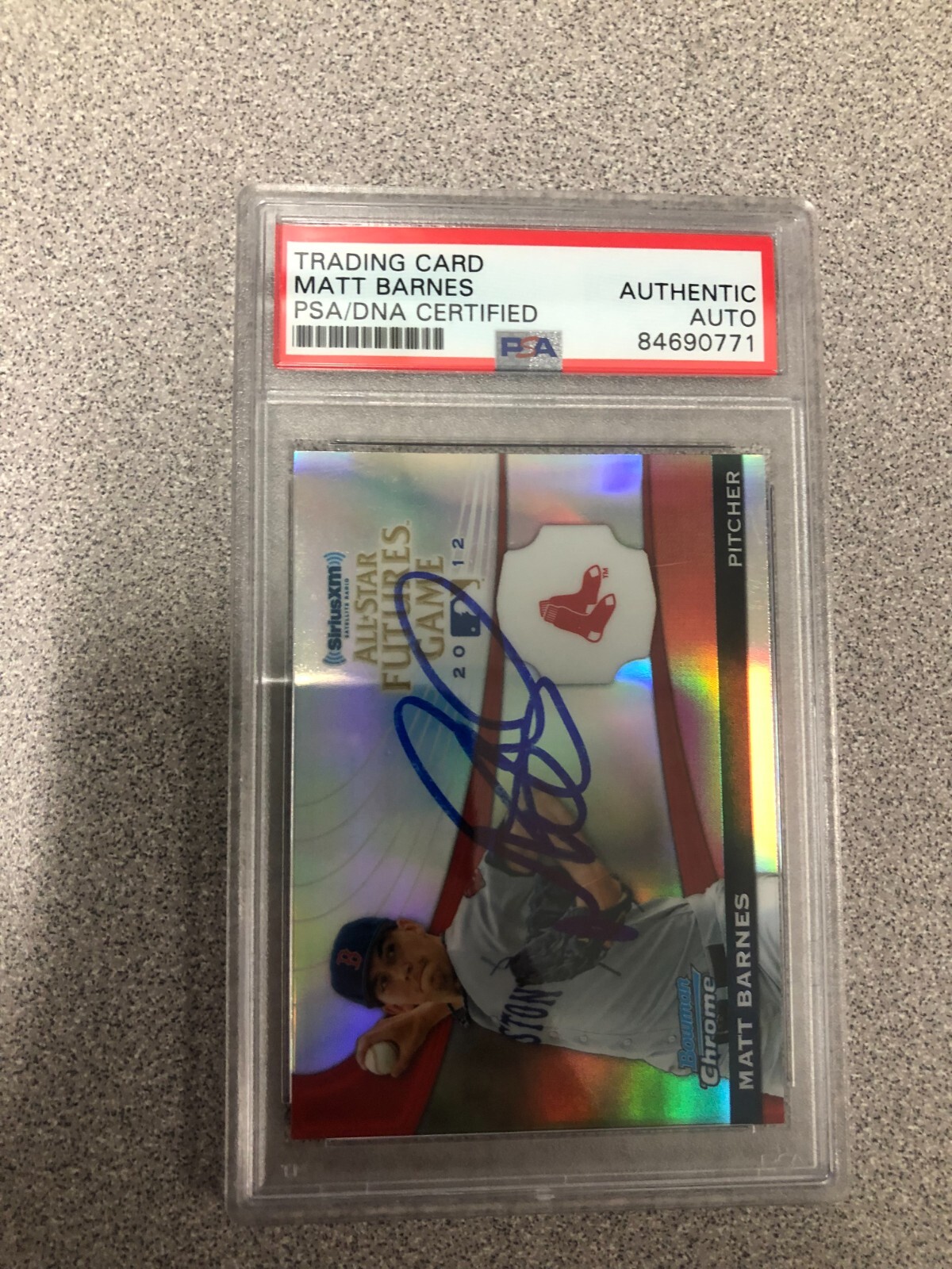 MATT BARNES SIGNED AUTOGRAPH TRADING CARD PSA COA SLAB 2012 BOWMAN FUTURES GAME