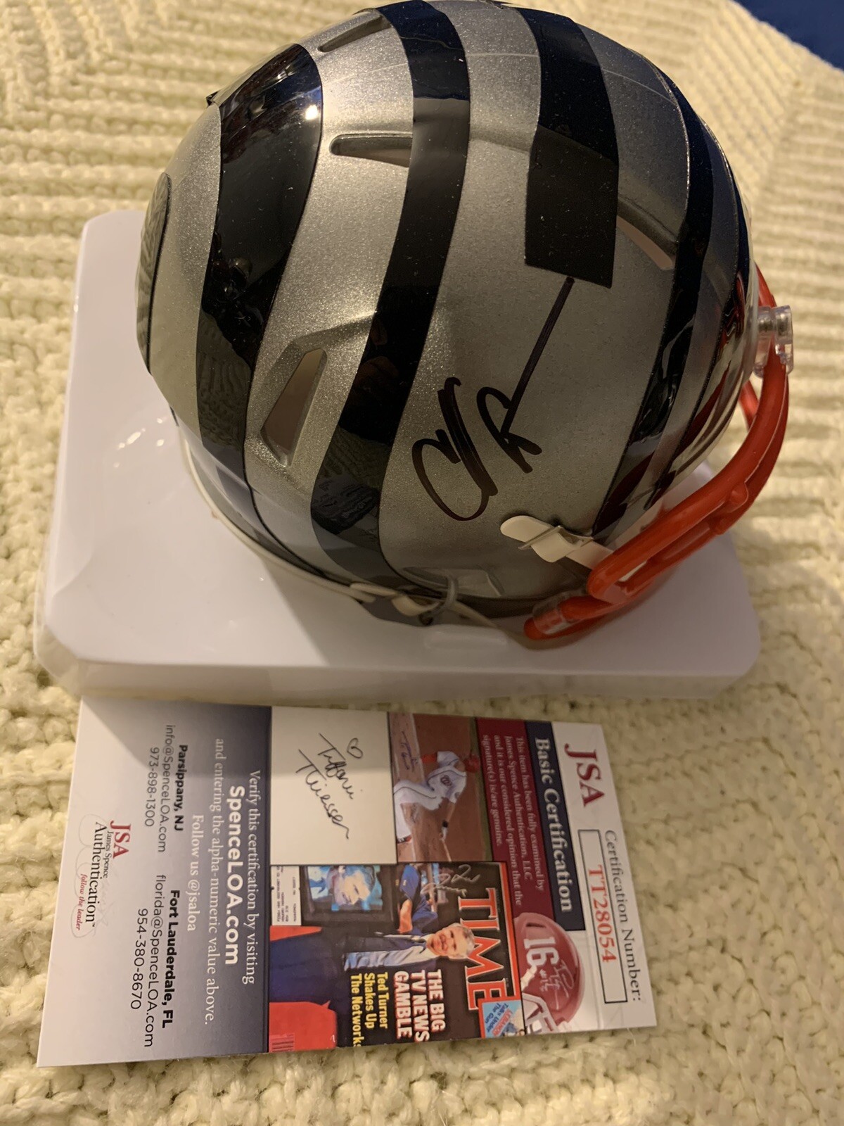 Chad Johnson Bengals Signed Flash Mini Helmet JSA Authenticated COA Ochocinco
