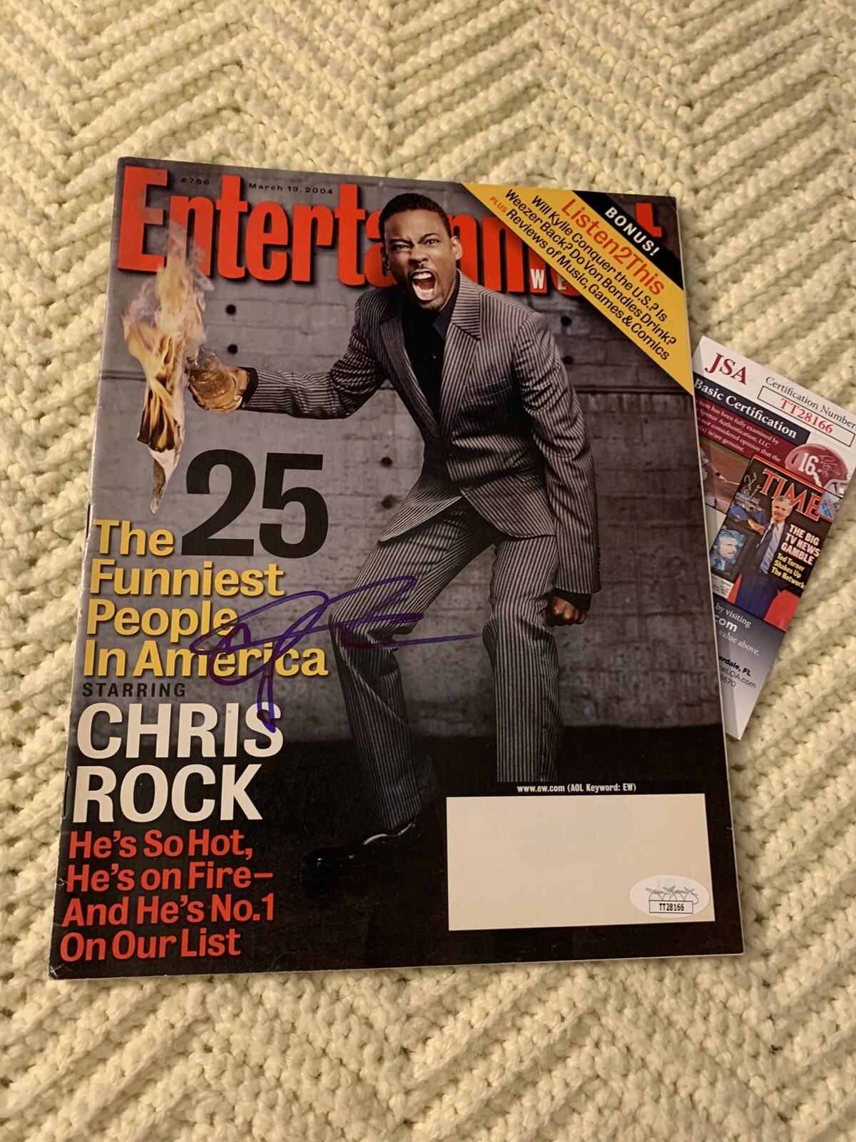 Chris Rock Signed Entertainment Magazine JSA Authenticated COA 3/19/04 No Label
