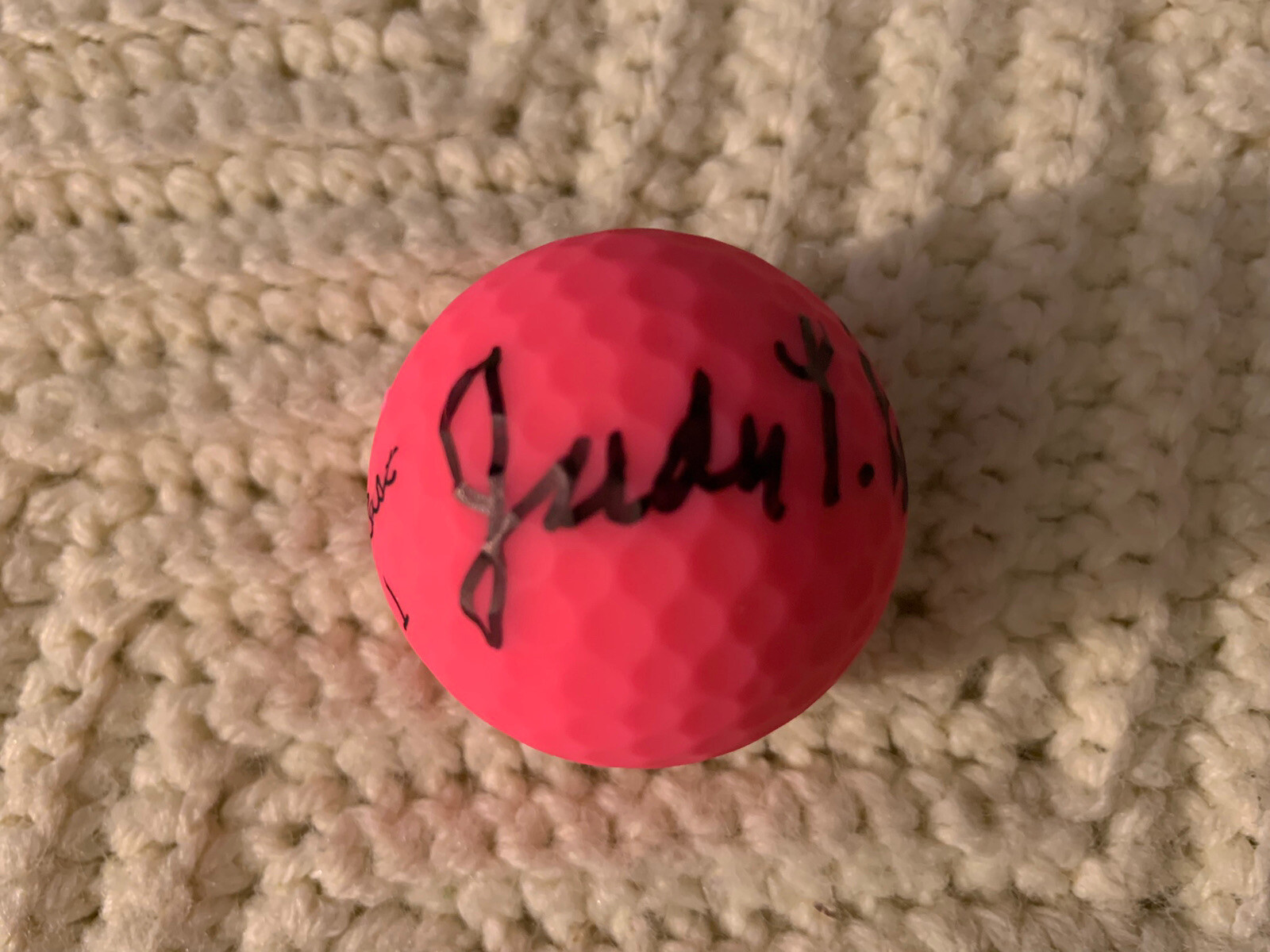 Judy Rankin Signed Pink Golf Ball Autographed LPGA
