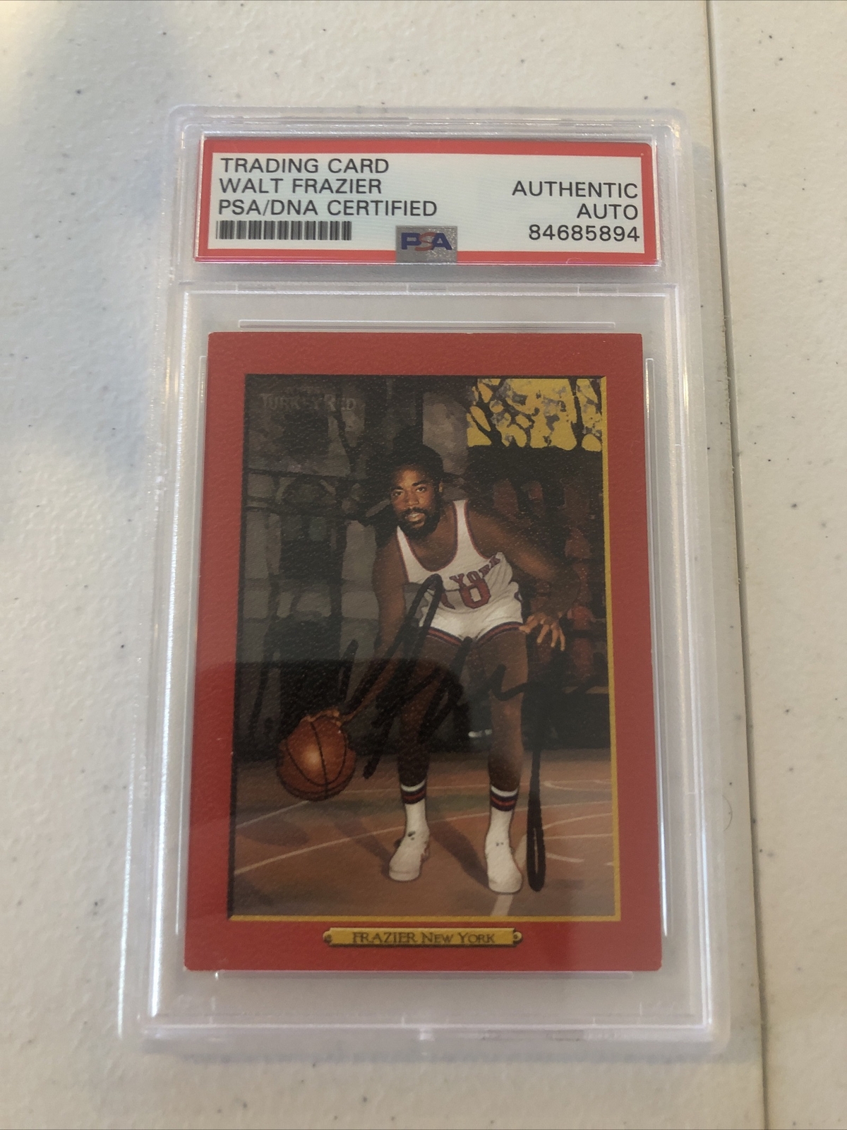 WALT FRAZIER SIGNED AUTOGRAPH TRADING CARD PSA DNA COA 2006 TOPPS TURKEY RED 238 COLLECTIBLE MEMORABILIA