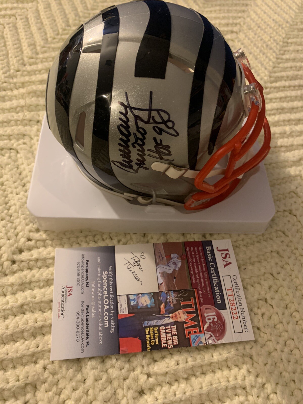Anthony Munoz Bengals Signed Flash Mini Helmet Autographed JSA Authenticated COA

