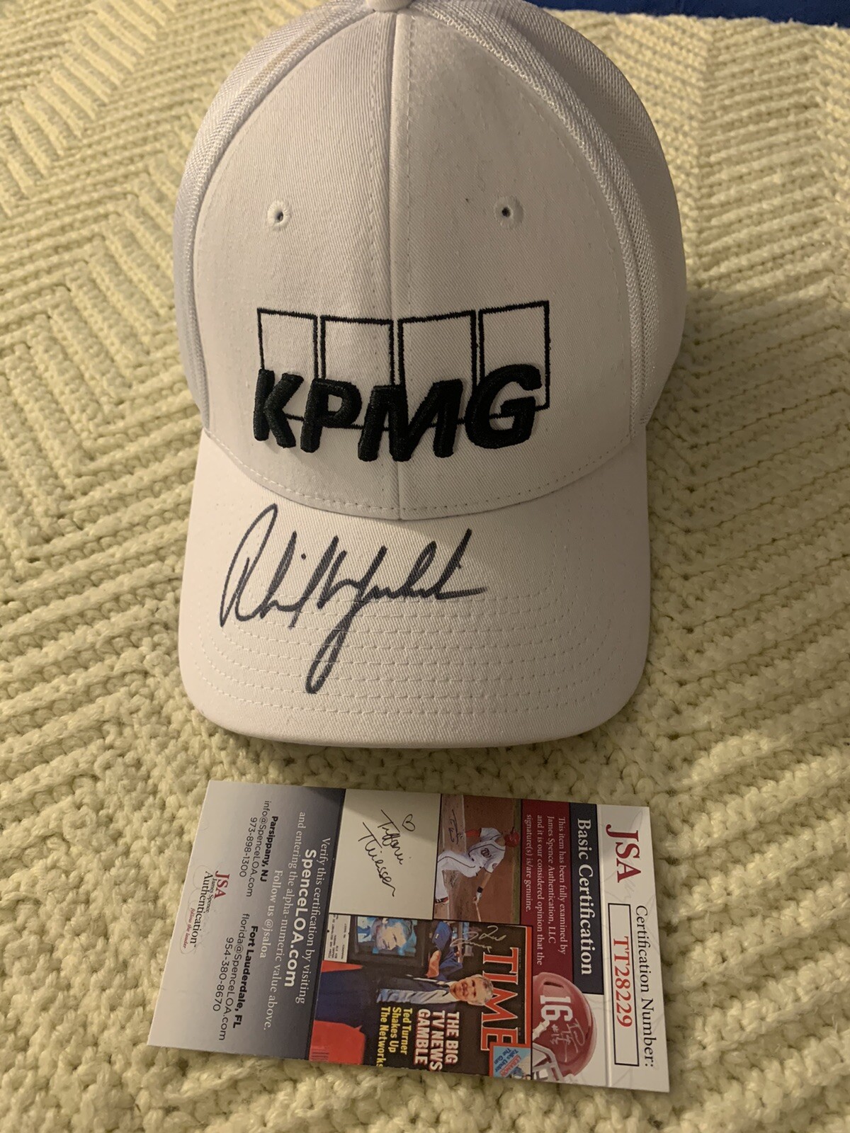 Phil Mickelson Signed Golf Hat Pga Tour KPMG Autographed JSA Authentication COA
