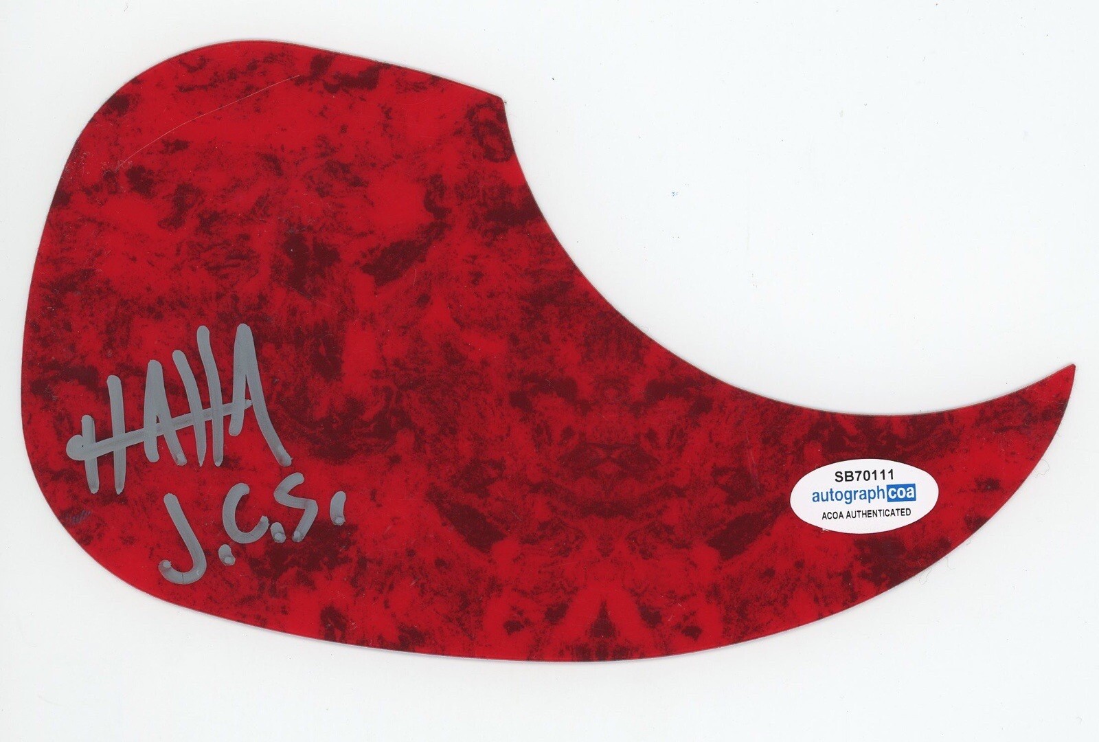 JIMI HAHA JIMMIES CHICKEN SHACK SIGNED AUTOGRAPH ACOUSTIC GUITAR PICKGUARD ACOA