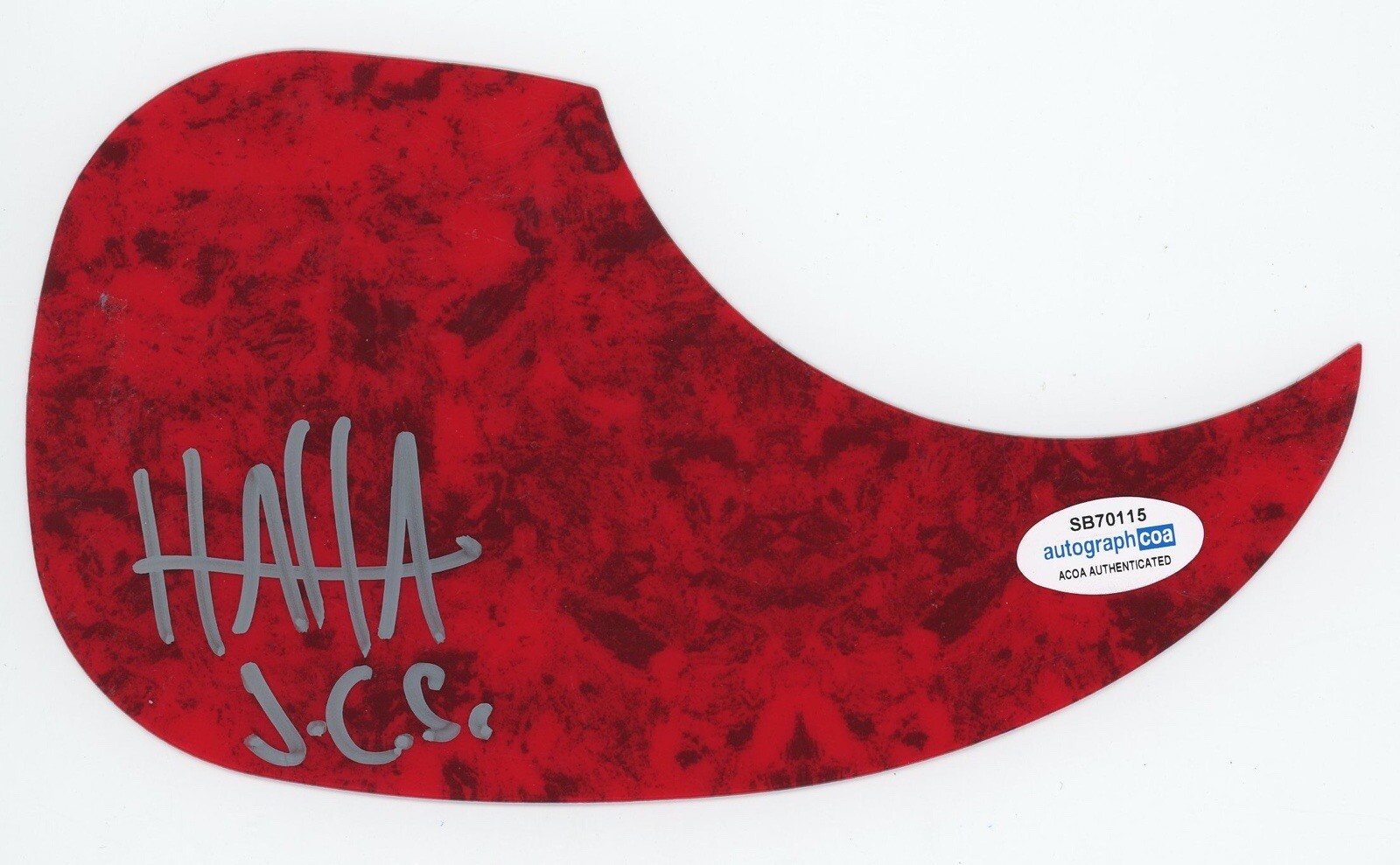 JIMI HAHA JIMMIES CHICKEN SHACK SIGNED AUTOGRAPH ACOUSTIC GUITAR PICKGUARD ACOA