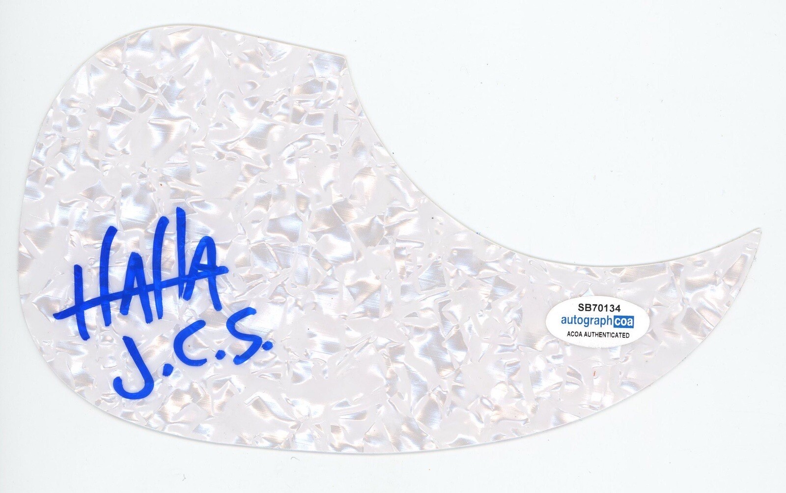 JIMI HAHA JIMMIES CHICKEN SHACK SIGNED AUTOGRAPH ACOUSTIC GUITAR PICKGUARD ACOA