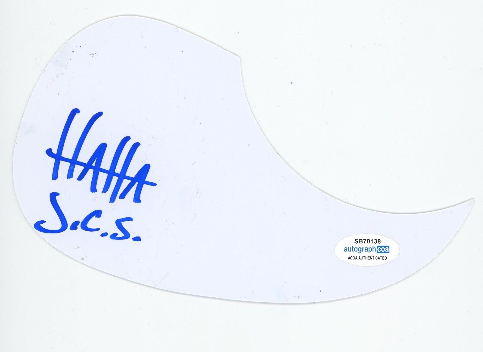 JIMI HAHA JIMMIES CHICKEN SHACK SIGNED AUTOGRAPH ACOUSTIC GUITAR PICKGUARD ACOA