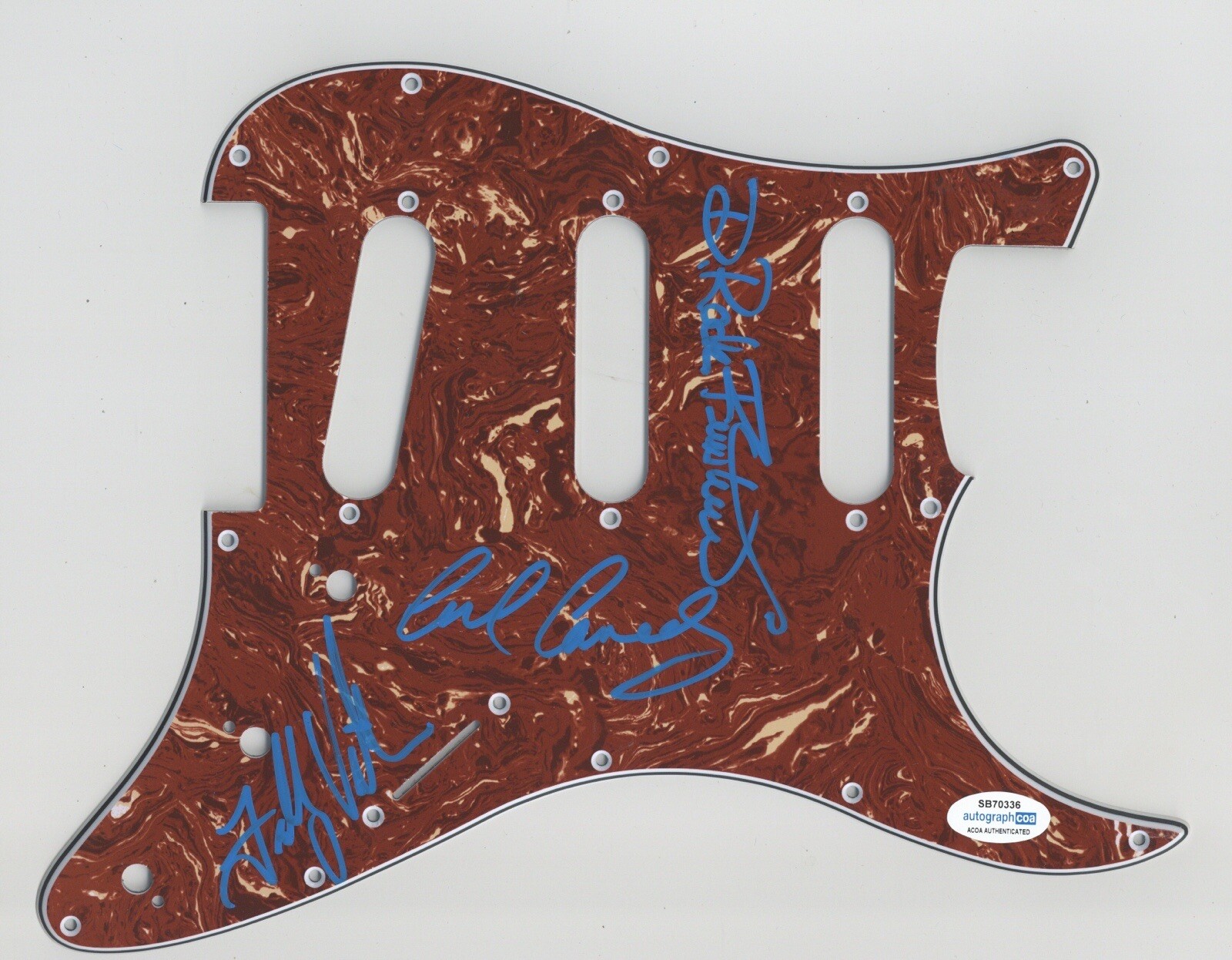 THE RODS SIGNED AUTOGRAPH STRAT GUITAR PICKGUARD ACOA DAVID FEINSTEIN