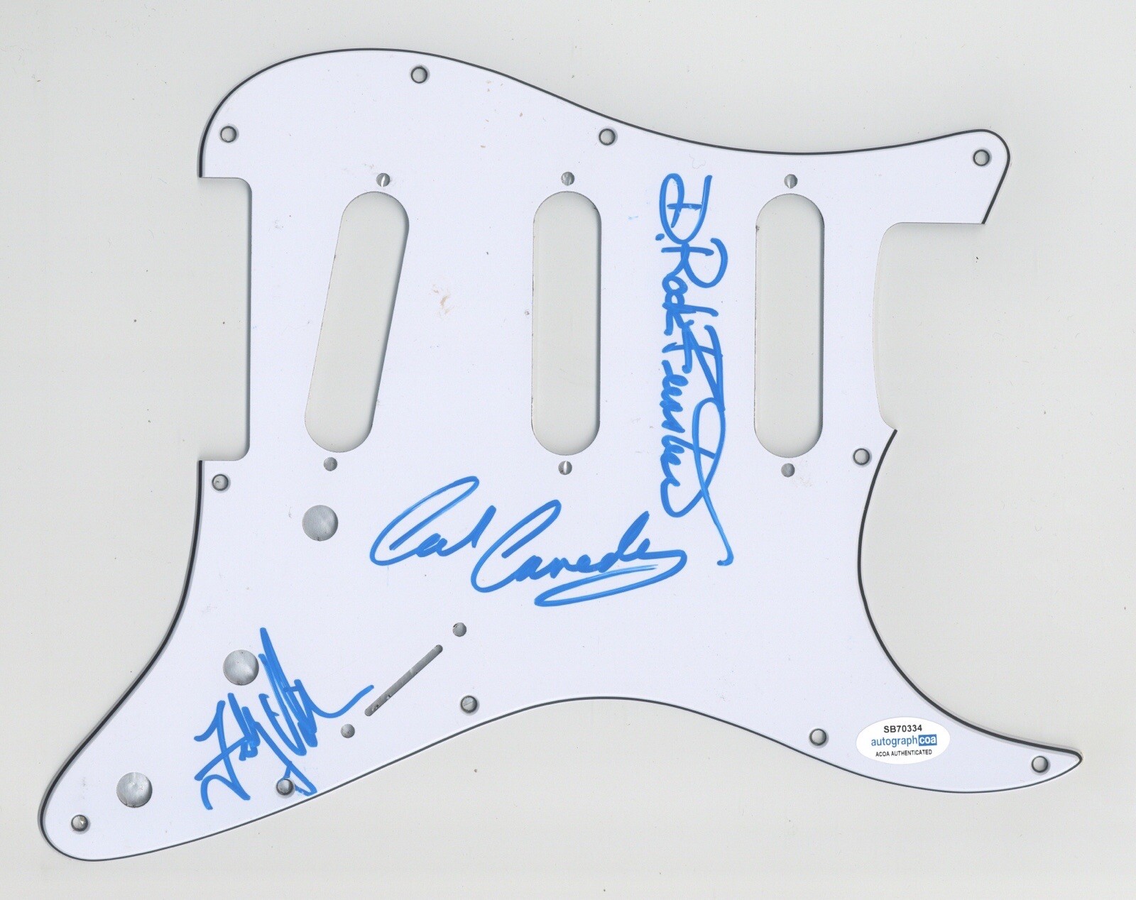 THE RODS SIGNED AUTOGRAPH STRAT GUITAR PICKGUARD ACOA DAVID FEINSTEIN