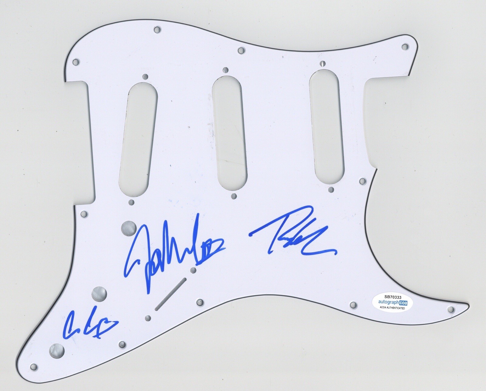 COIN BAND SIGNED AUTOGRAPH STRAT ELECTRIC PICKGUARD GUITAR ACOA CHASE LAWRENCE