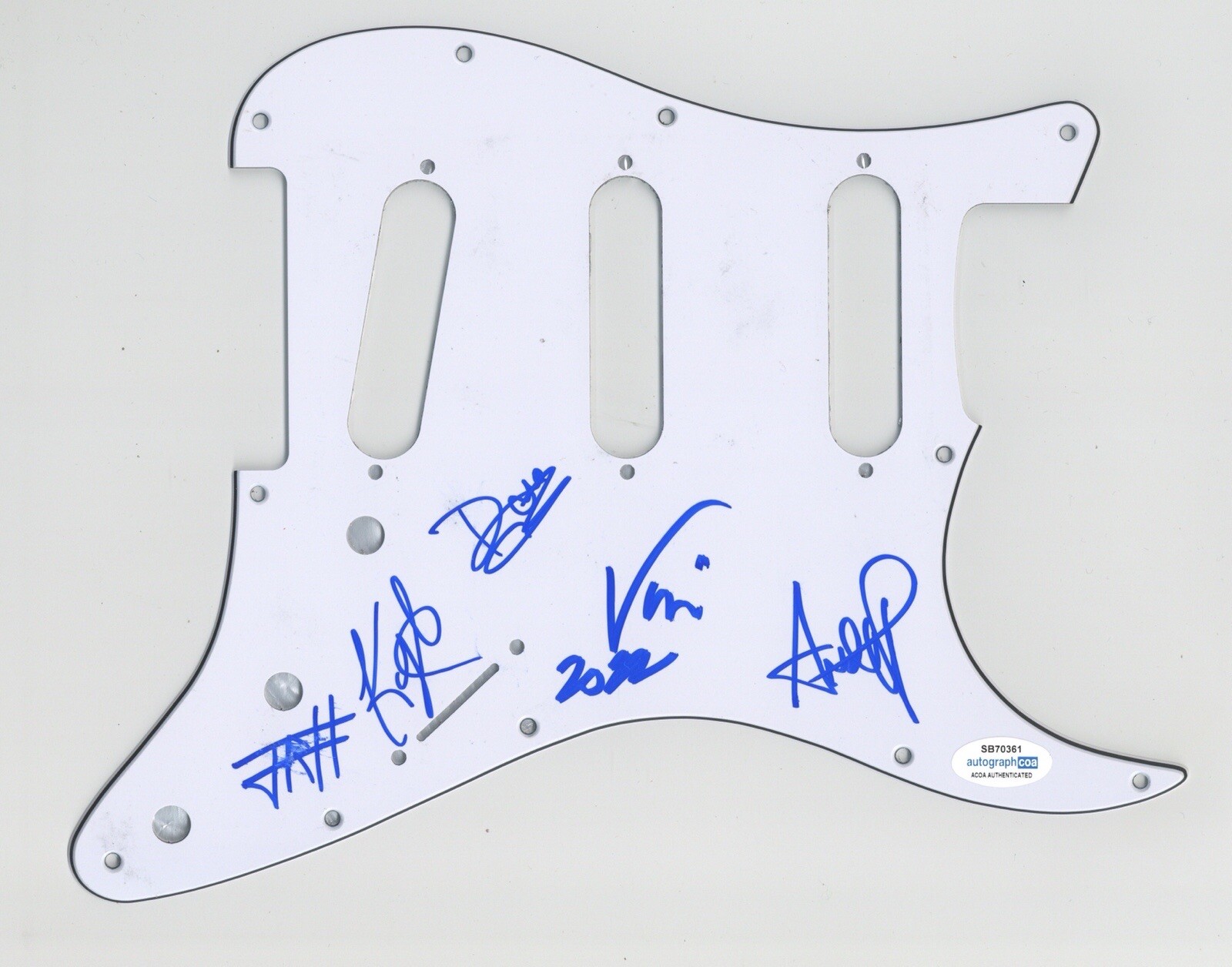 SPONGE SIGNED AUTOGRAPH STRAT ELECTRIC GUITAR PICKGUARD ACOA VINNIE DOMBROSKI