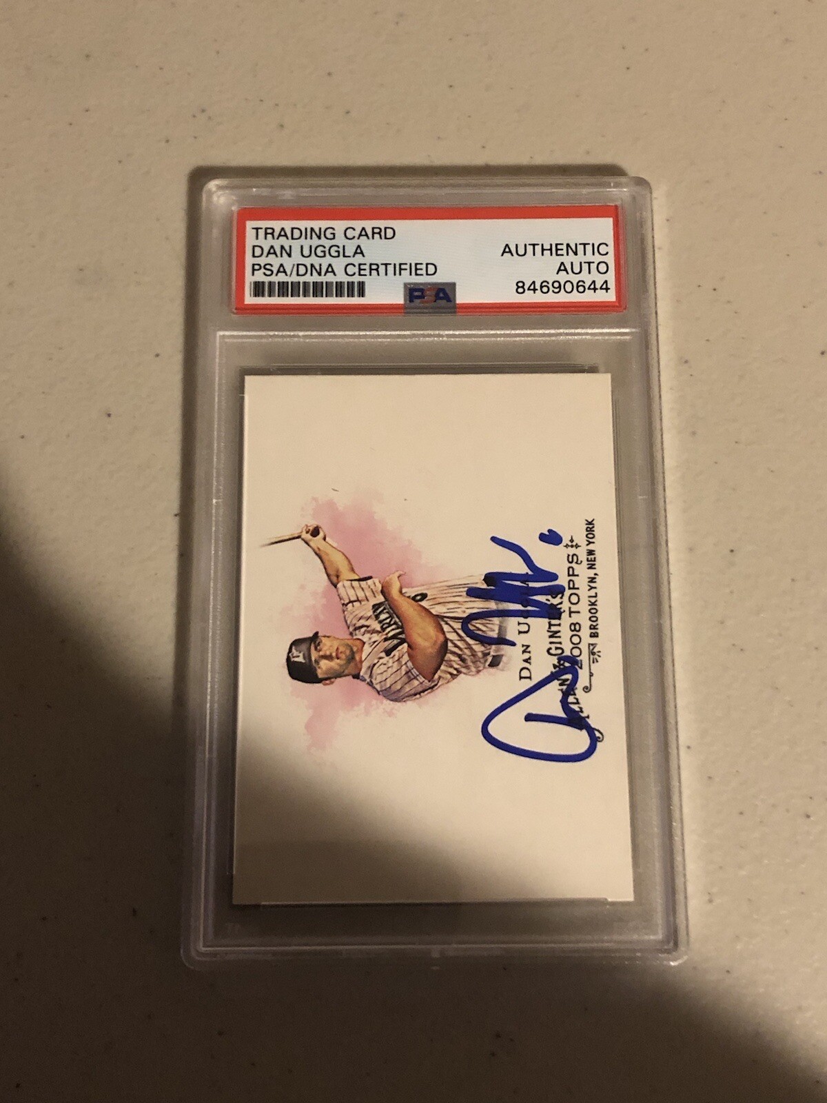 DAN UGGLA 2008 TOPPS ALLEN & GINTERS SIGNED AUTOGRAPH TRADING CARD PSA COA SLAB