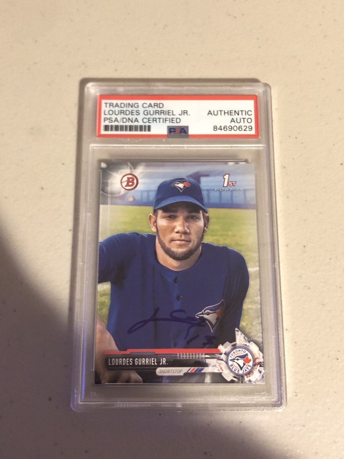 LOURDES GURRIEL JR SIGNED AUTOGRAPH TRADING CARD PSA DNA COA 2017 1ST BOWMAN