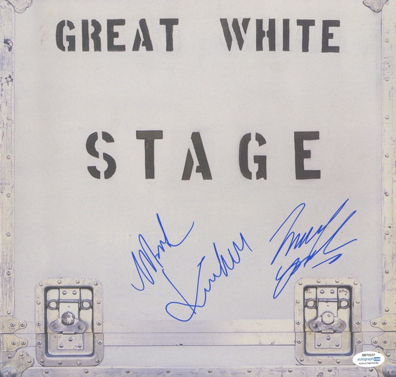 GREAT WHITE STAGE SIGNED AUTOGRAPH VINYL ALBUM RECORD ACOA KENDALL & LARDIE