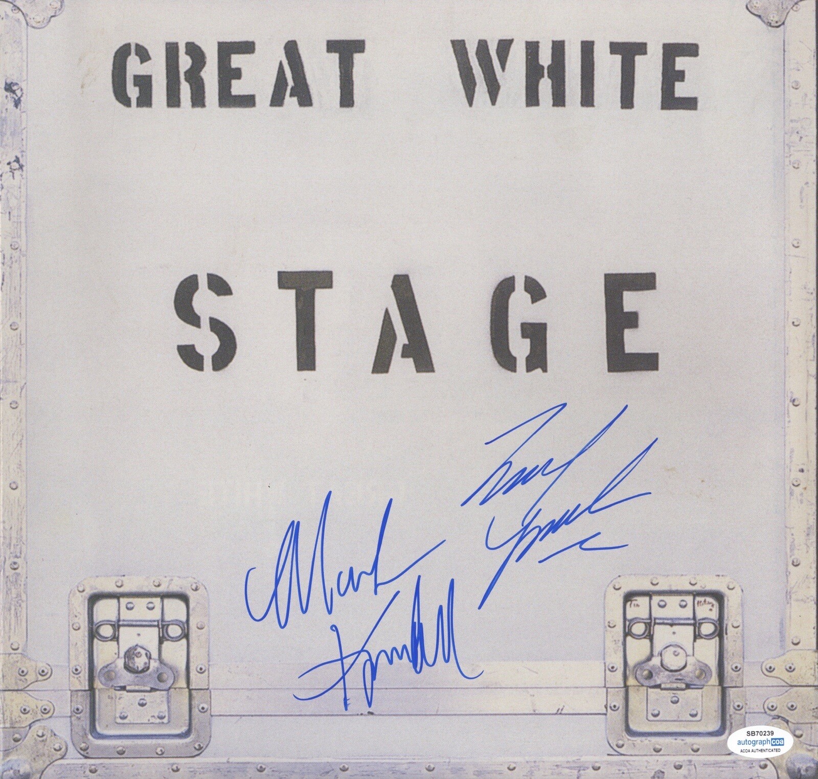 GREAT WHITE STAGE SIGNED AUTOGRAPH VINYL ALBUM RECORD ACOA KENDALL & LARDIE