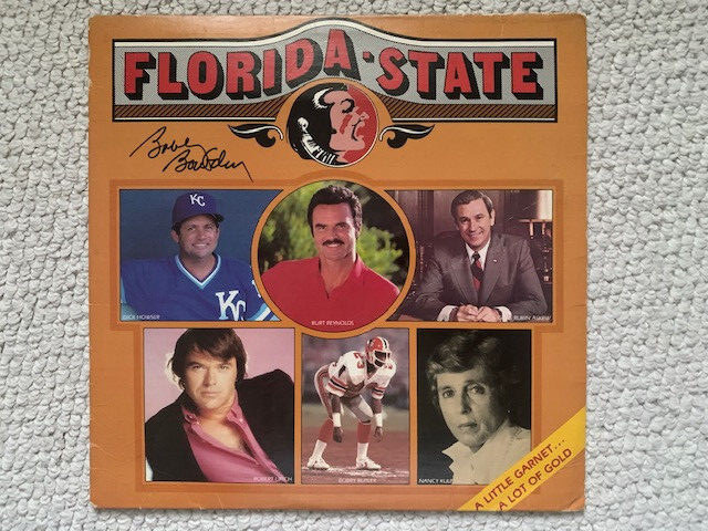 BOBBY BOWDEN HAND SIGNED FLORIDA STATE VINTAGE VINYL RECORD LP+COA FSU