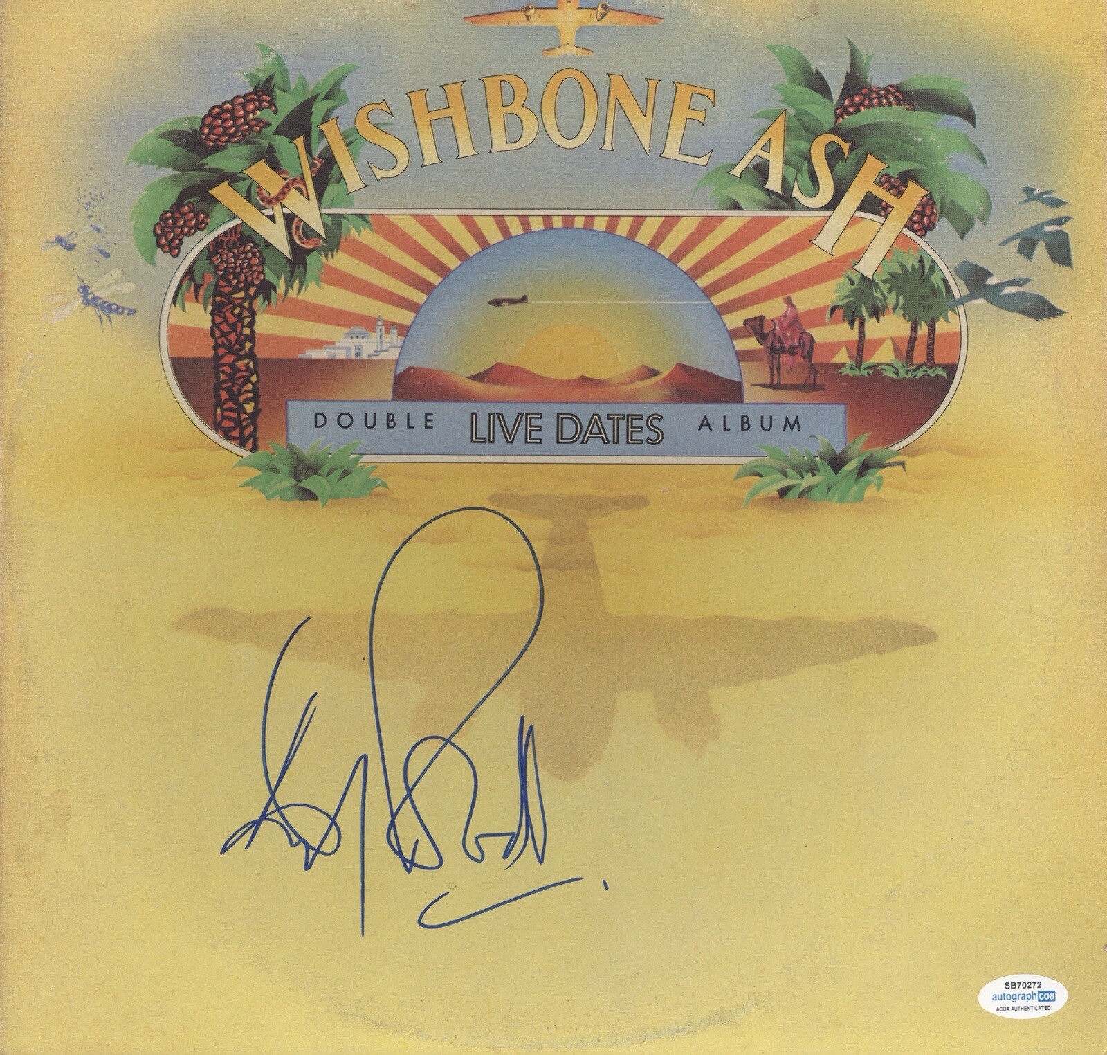 ANDY POWELL WISHBONE ASH SIGNED AUTOGRAPH LIVE DATES VINYL ALBUM RECORD ACOA