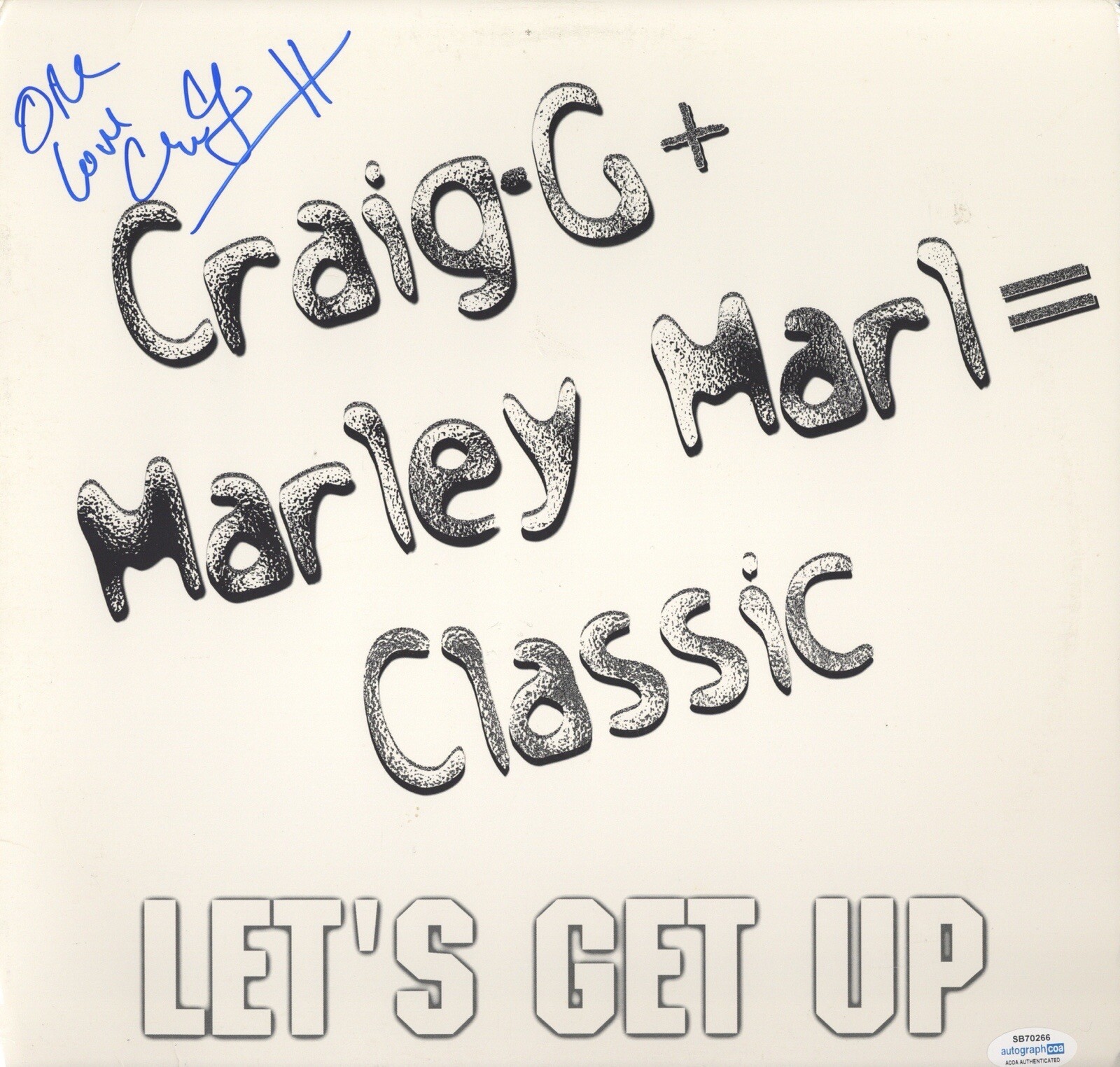 CRAIG G LETS GET UP SIGNED AUTOGRAPH VINYL ALBUM RECORD ACOA RAP HIP HOP
