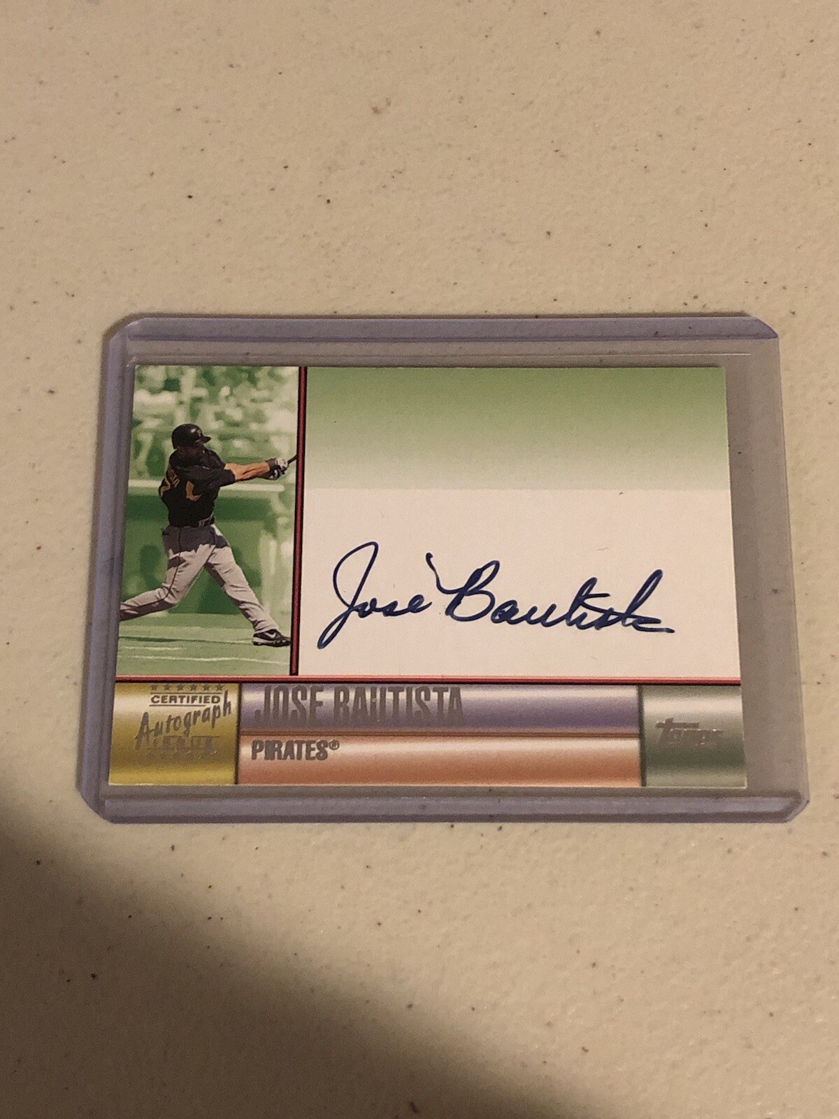 JOSE BAUTISTA 2006 TOPPS SIGNED AUTOGRAPH TRADING CARD PIRATES ON CARD