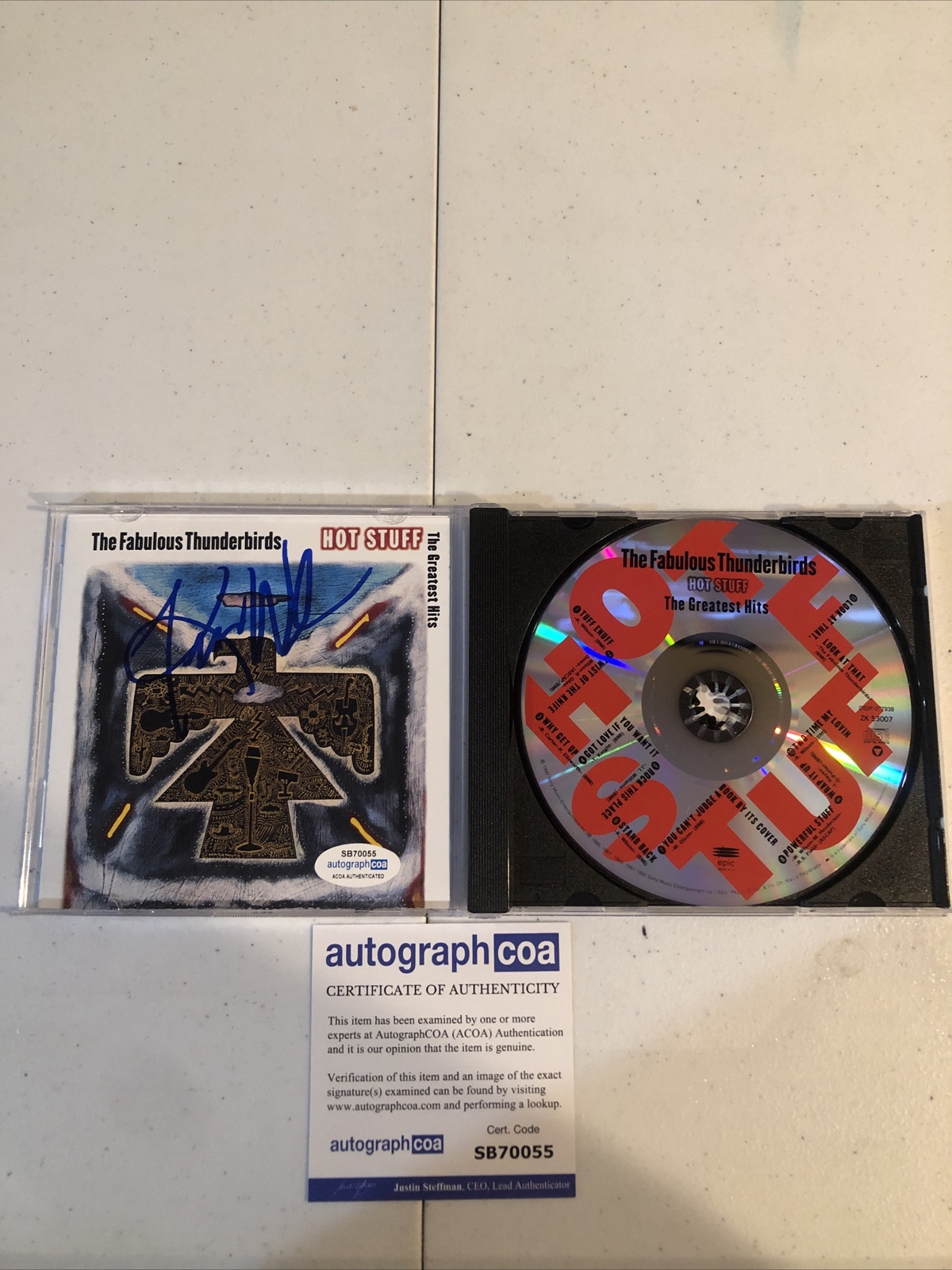 KIM WILSON FABULOUS THUNDERBIRDS SIGNED AUTOGRAPH CD ACOA HOT STUFF GREATEST HIT