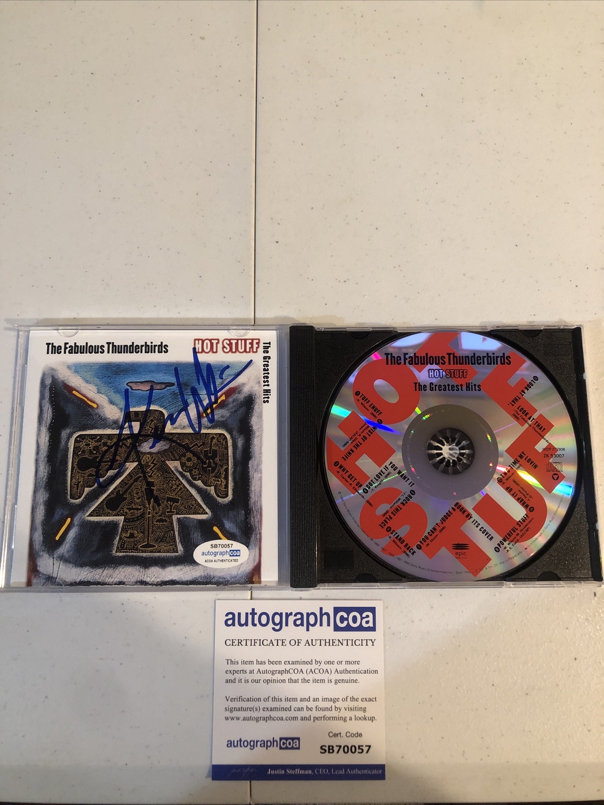 KIM WILSON FABULOUS THUNDERBIRDS SIGNED AUTOGRAPH CD ACOA HOT STUFF GREATEST HIT