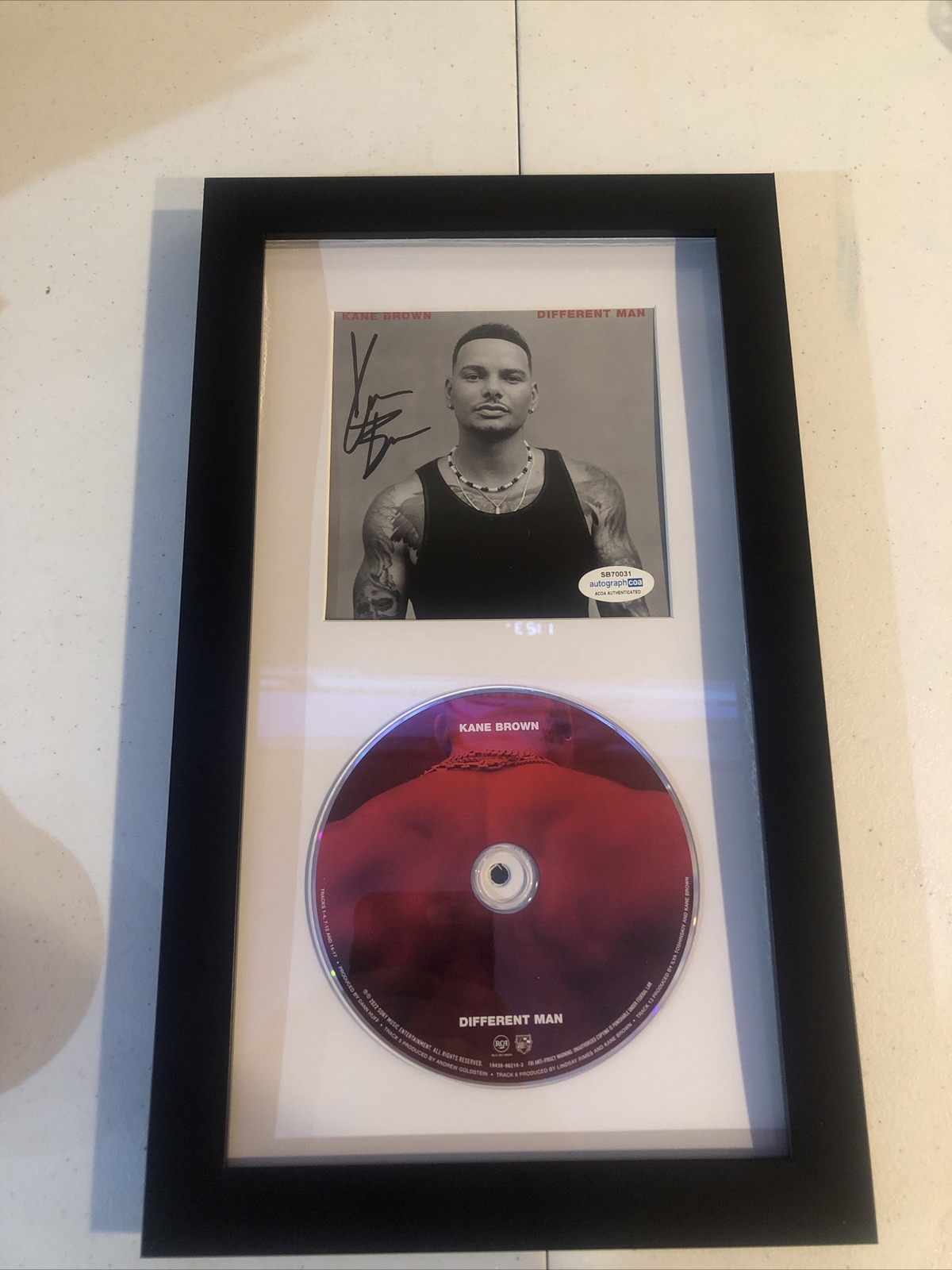 KANE BROWN DIFFERENT MAN SIGNED AUTOGRAPH FRAMED CD ACOA COA THANK GOD