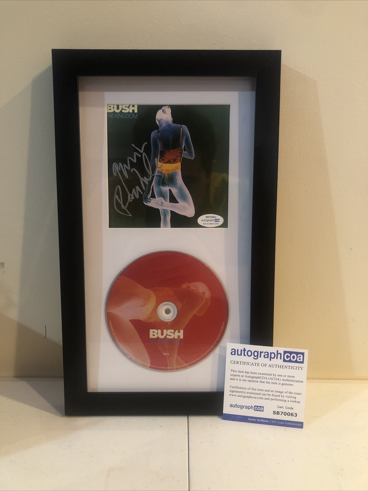GAVIN ROSSDALE BUSH THE KINGDOM SIGNED AUTOGRAPH FRAMED CD ACOA COA