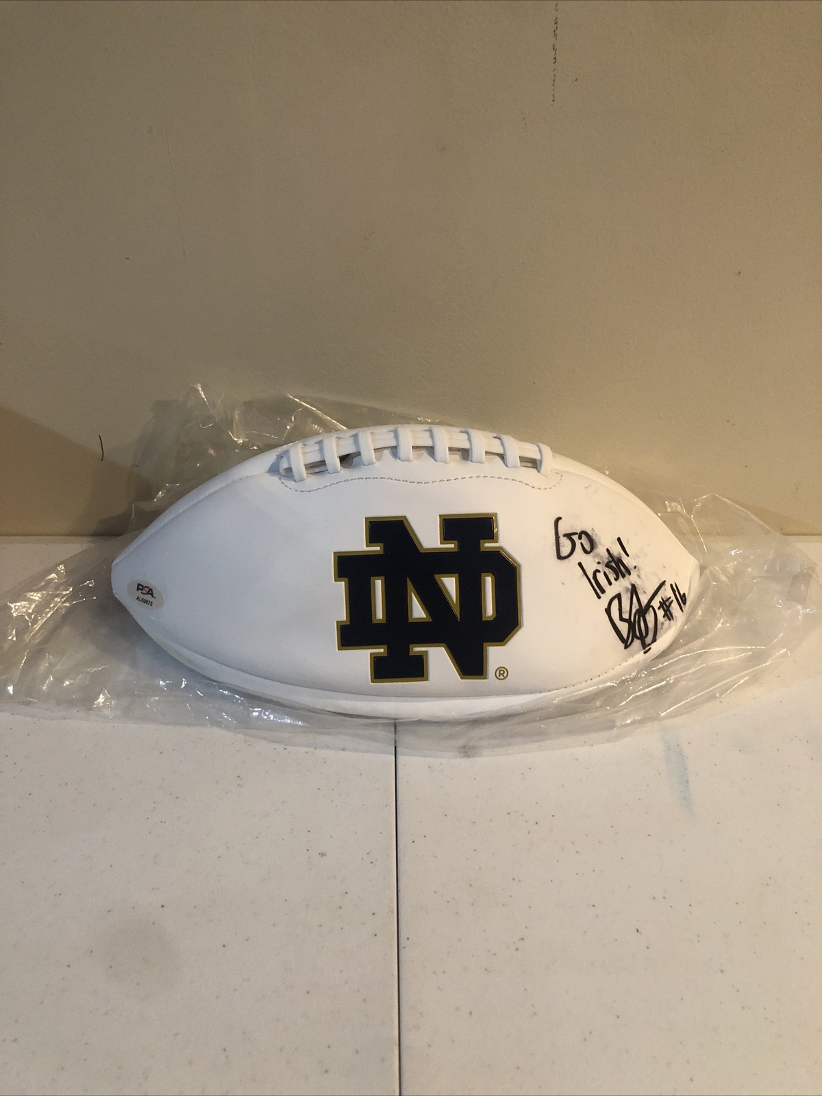 NOTRE DAME FIGHTING IRISH- BRANDON JOSEPH SIGNED AUTOGRAPH LOGO FOOTBALL PSA COA