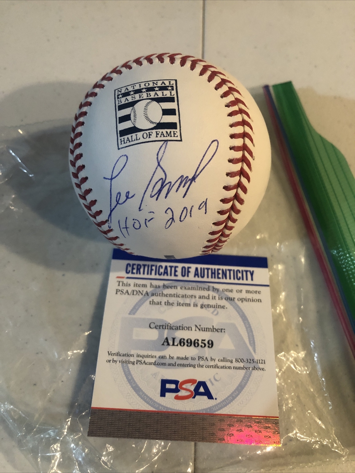 LEE SMITH SIGNED AUTOGRAPH HOF ROMLB BASEBALL PSA COA CUBS CARDINALS