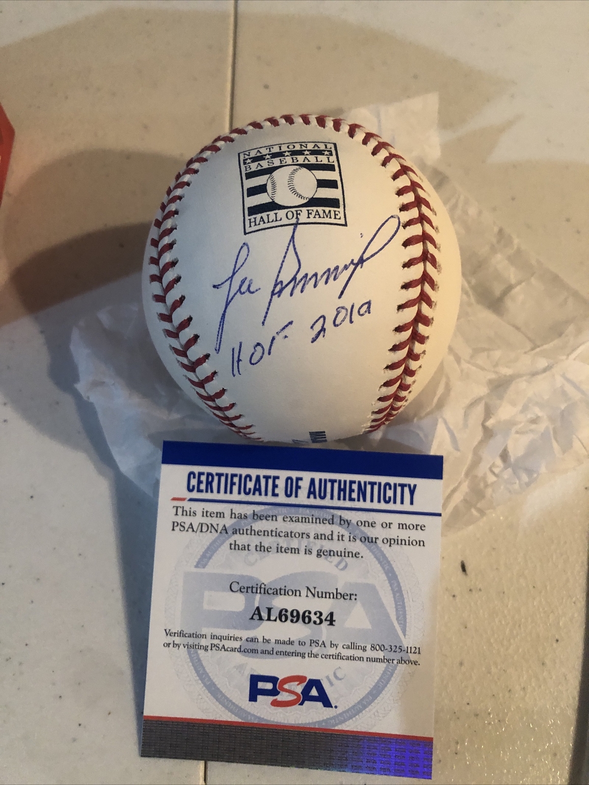 LEE SMITH SIGNED AUTOGRAPH HOF ROMLB BASEBALL PSA COA CUBS CARDINALS