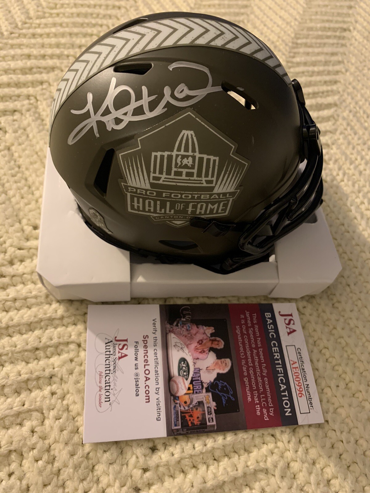 Kurt Warner Signed Mini Helmet JSA Authentication COA Pro Football Hall Of Fame
