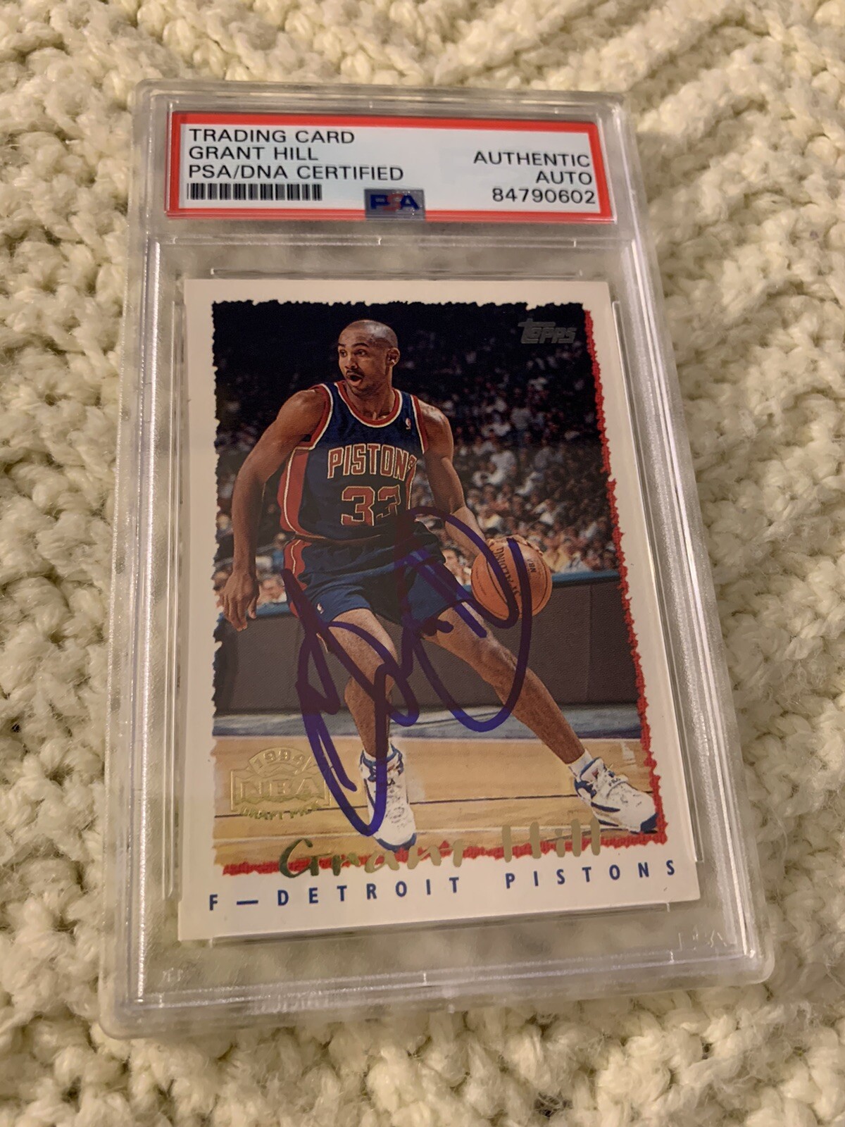 Grant Hill Signed 1994-95 Topps Card #325 PSA /DNA COA RC Rookie Autographed
