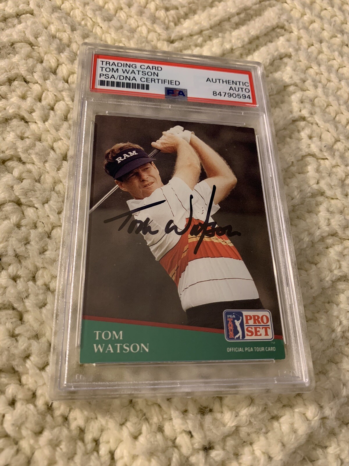 Tom Watson Signed 1991 Pro Set Card #4 PSA /DNA Slab COA Autographed
